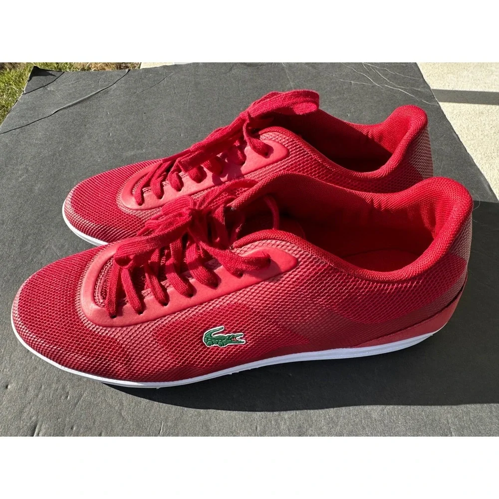 Lacoste Court Minimal‎ Sport Red Mesh Lace Up Sneakers Men's Size 11